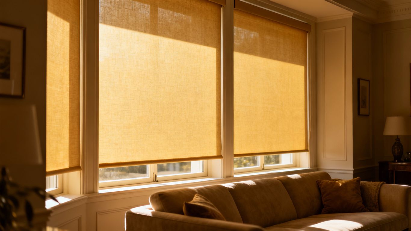 Professionally installed window shades in a Kinnelon home.