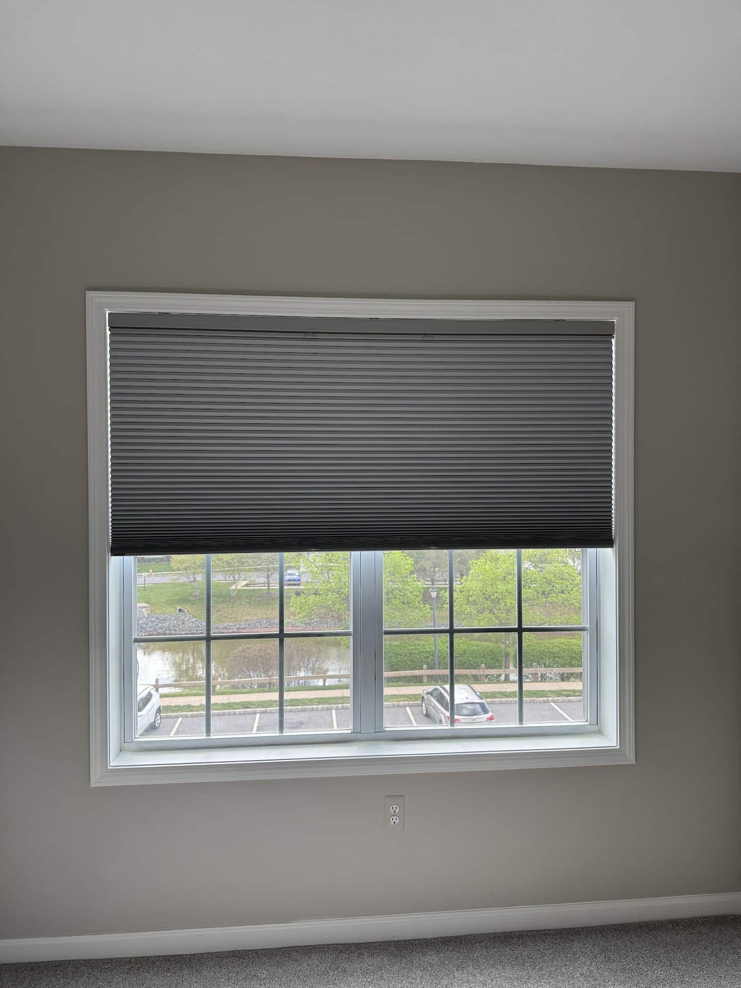 Cellular shade fitted to a bedroom window in Kinnelon, New Jersey